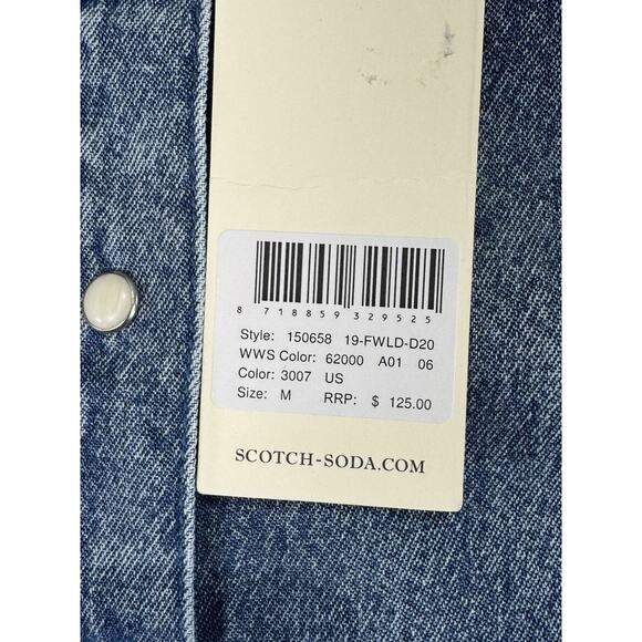 Scotch and Soda Amsterdams Blauw Matchy Matchy denim SS button down size Medium - Picture 7 of 15